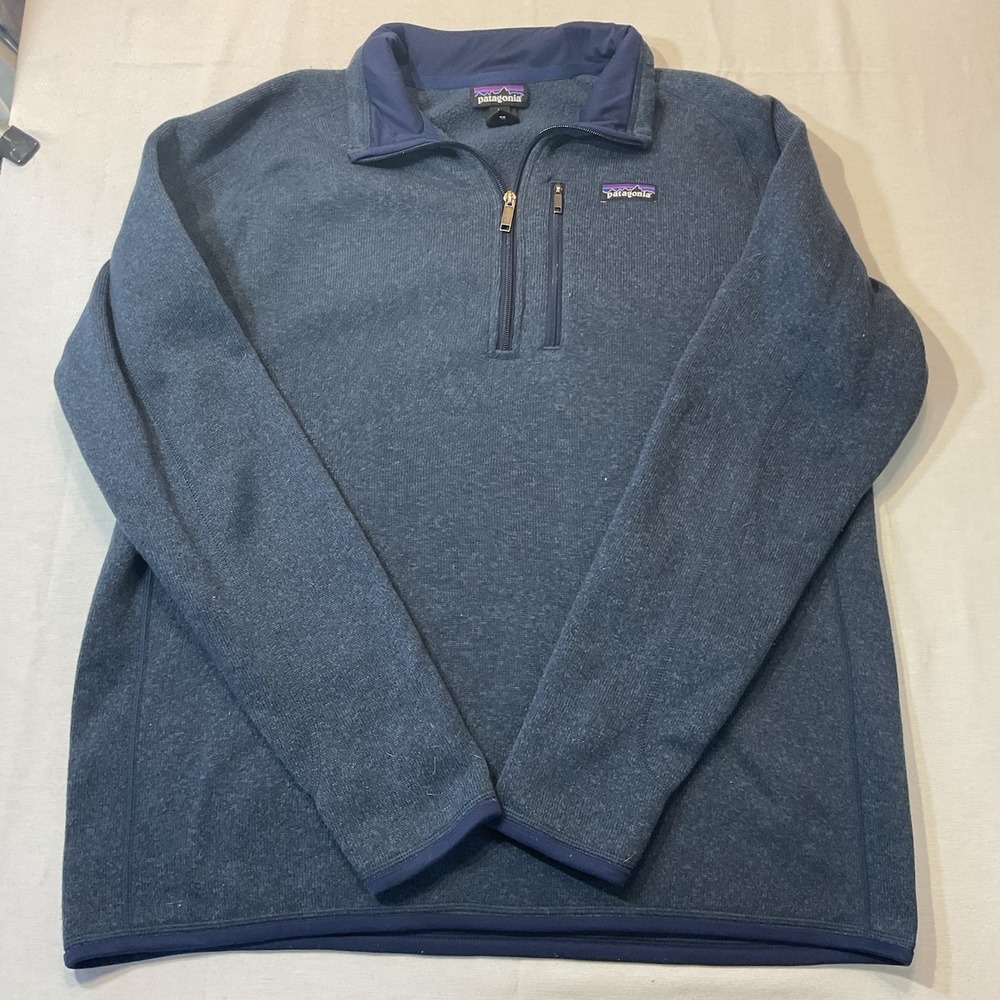 Patagonia Men's Better Sweater Navy Blue 1/4-Zip Up Pullover Size Large